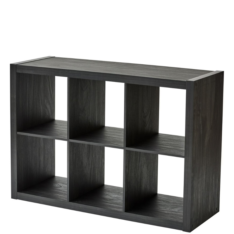 Better Homes & Gardens 6Cube Storage Organizer, Wood Display Bookshelf, Charcoal gallery