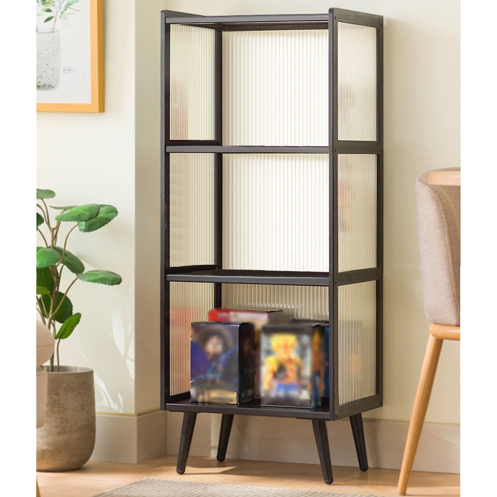 Bamboo Display Case Figure Model Dolls Storage Rack Organizer Bookshelf US STOCK gallery