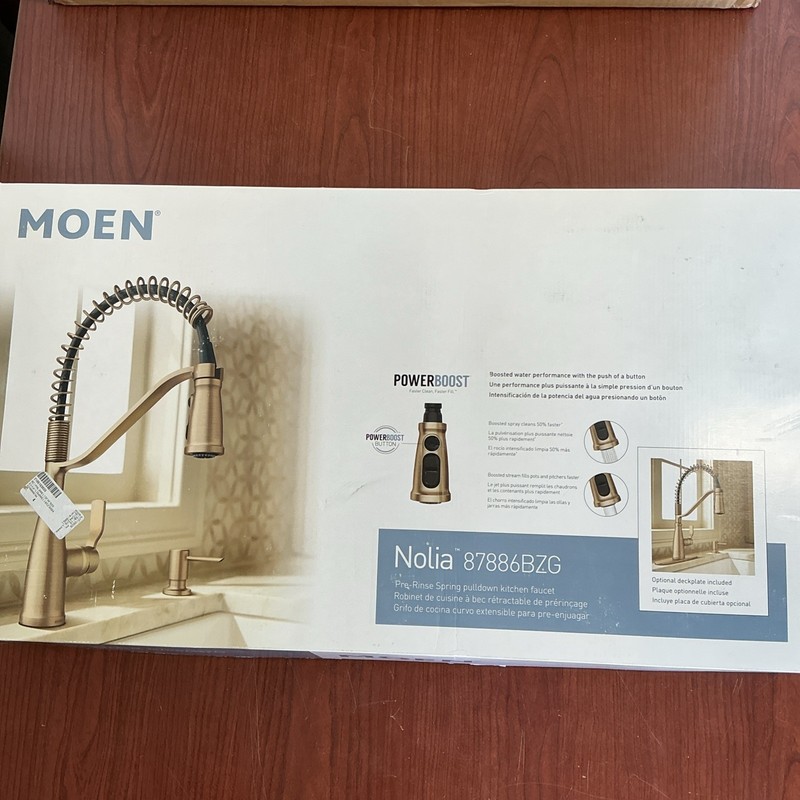 NEW Moen Nolia 87886BZG Pulldown Kitchen Faucet Bronzed Gold W/PowerBoost B163 gallery