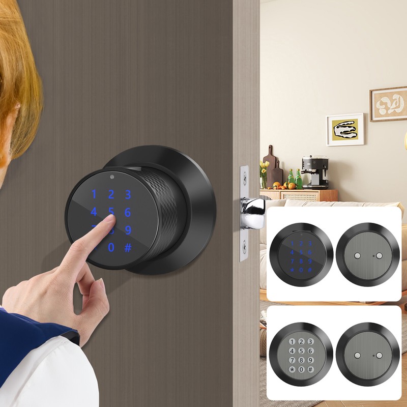 Smart Door Knob Keyless Entry Lock Electronic Touchscreen Deadbolt with Keypad gallery