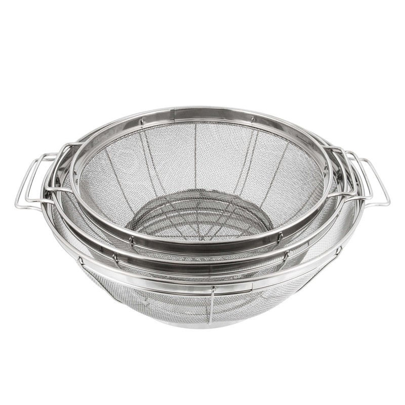 U.S. Kitchen 3pc Colander Set, Stainless Steel Mesh Strainer Net Baskets 3 4 5qt gallery