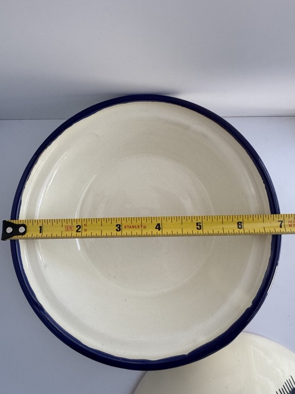 Ceramic Tagine/Tajine Serving Pot w/ Lid Beige & Blue 7 in Diameter gallery
