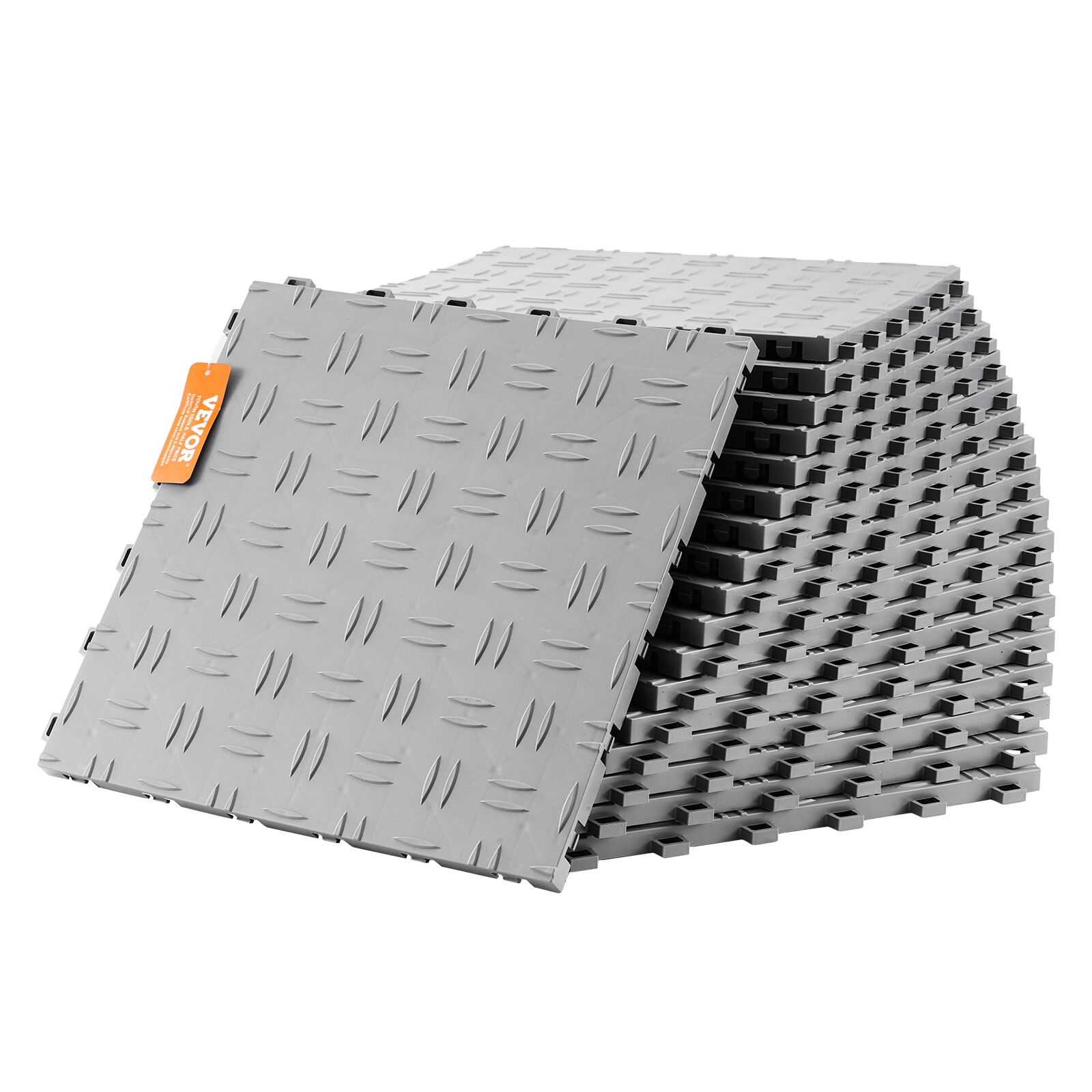 VEVOR Garage Tiles Interlocking 12x12 in 50 Pack Garage Flooring Tiles Silver gallery