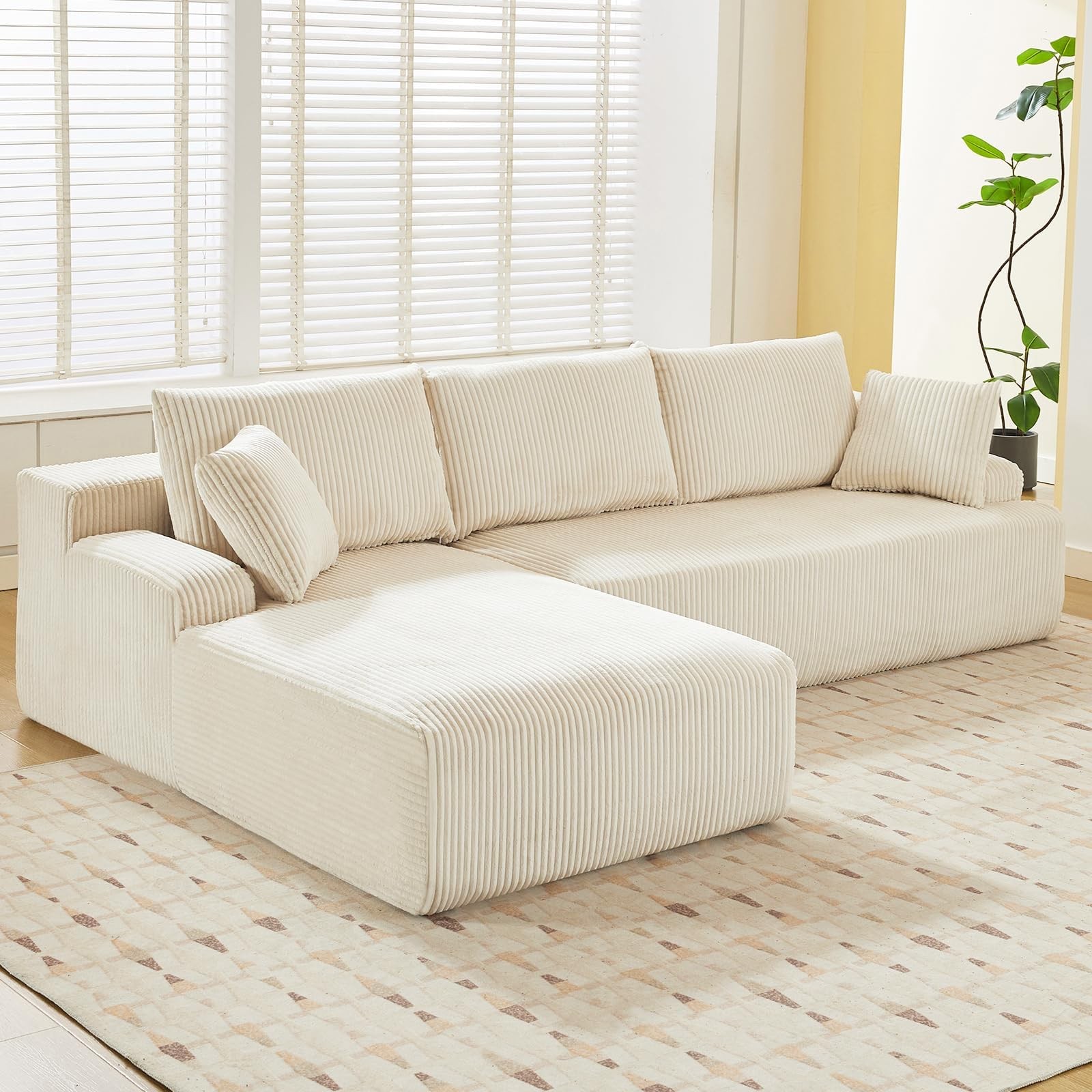 Modular Sectional Sofa Cloud Sectional Couch, 106" Comfy L Shaped Gray Couches gallery