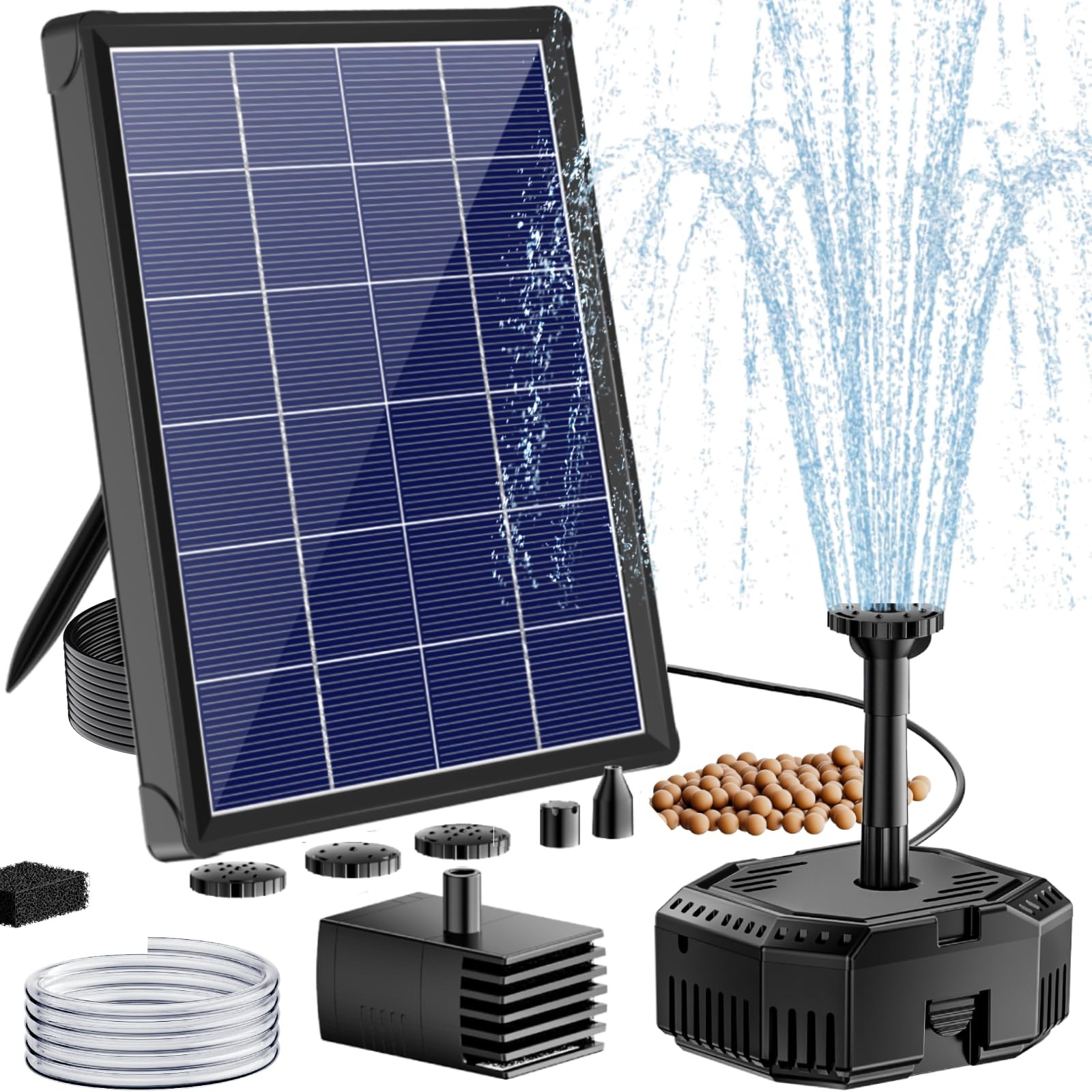 Solar Pond Filter with Fountain Pump 4W Solar Fountain Pump with Pond Filter gallery
