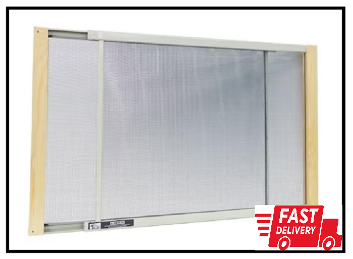 Wood Frame Window Screen 15" H with Mesh, Adjustable 21 - 37" W, Keep out Insect gallery