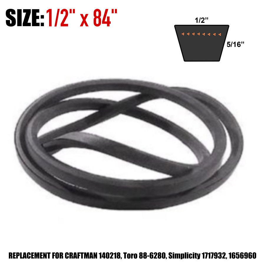 1/2" X 84" Drive Belt Fits Sears Craftsman GT3000 GT5000 Toro 16-38HXL 88-6280 + gallery