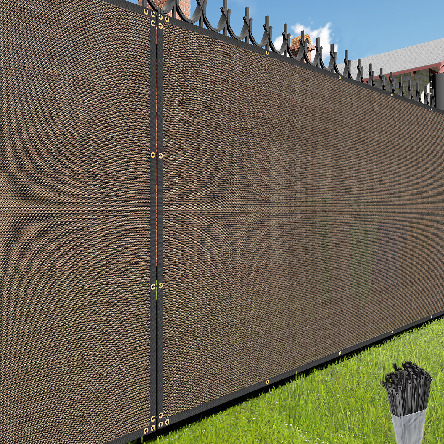 4' 5' 6' 8' Fence Privacy Screen Yard Garden Windscreen Mesh Shade Cover Brown gallery