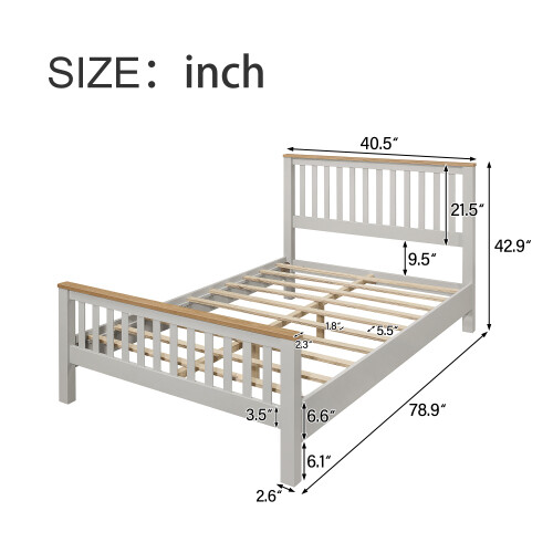 Full/Queen/King Size Solid Wood Platform Bed Frames with Headboard and Footboard gallery