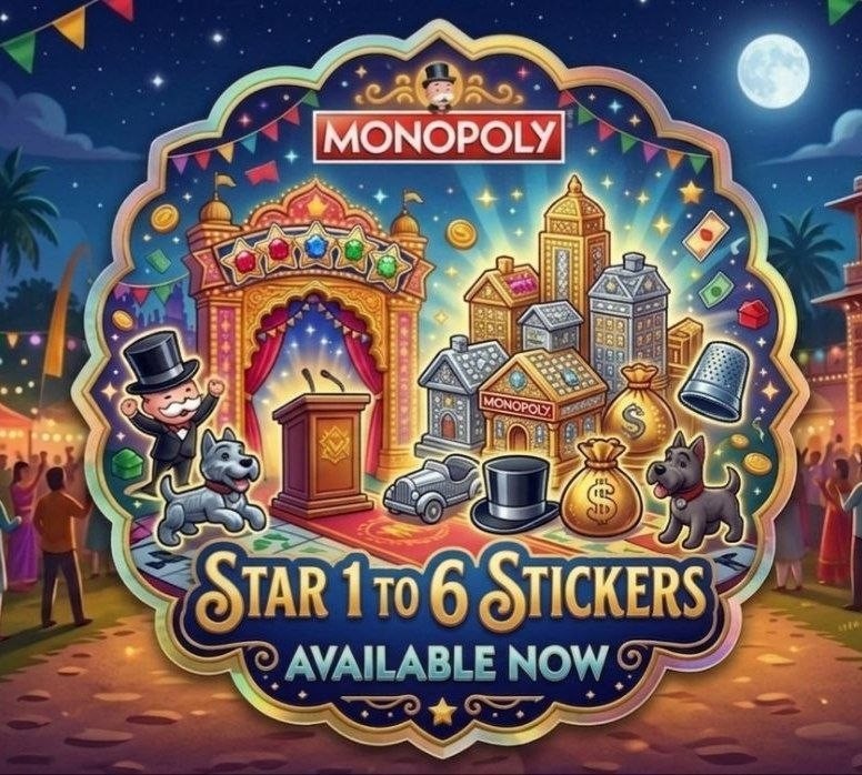 Monopoly Sticker Go 1⭐️ - 6 star⭐️⭐️⭐️⭐️⭐️⭐️ All Sticker Available⚡️⚡️⚡️⚡️ gallery