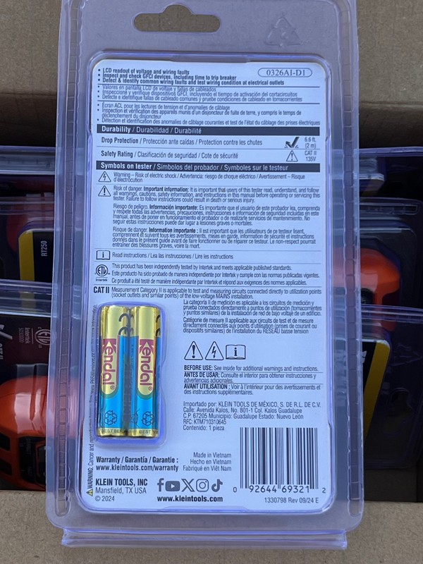 Klein Tools GFCI Electrical Outlet Tester with LCD Display gallery