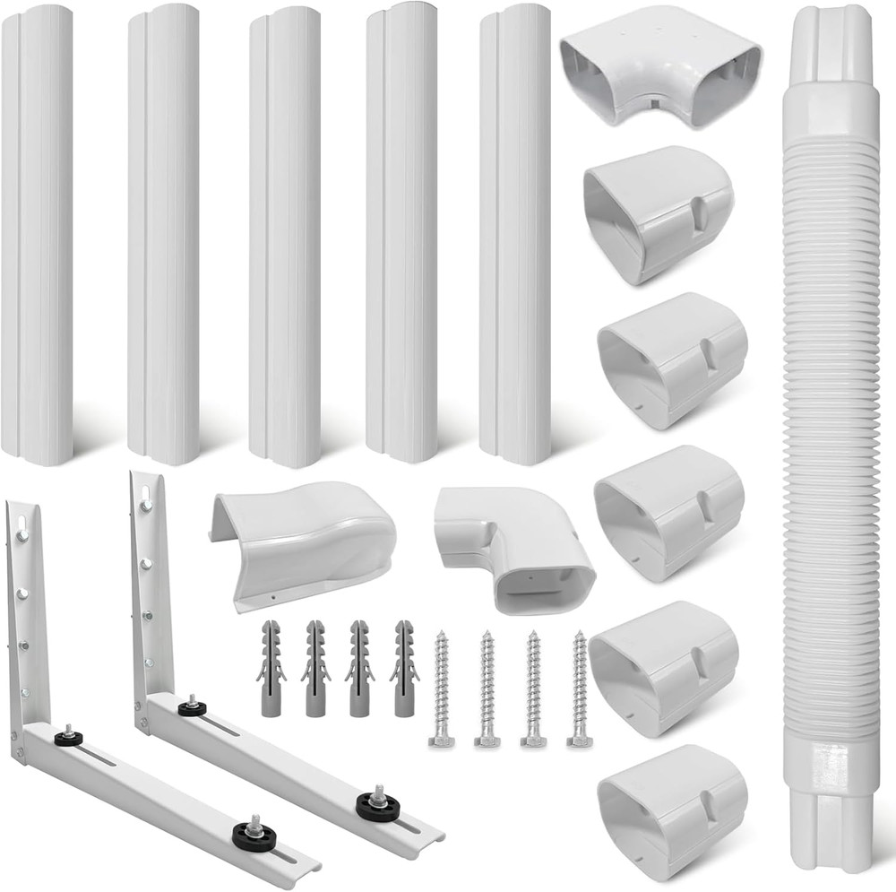 Mini Split Wall Mount Bracket Kit 7000-18000 BTU with 10ft Line Set Cover