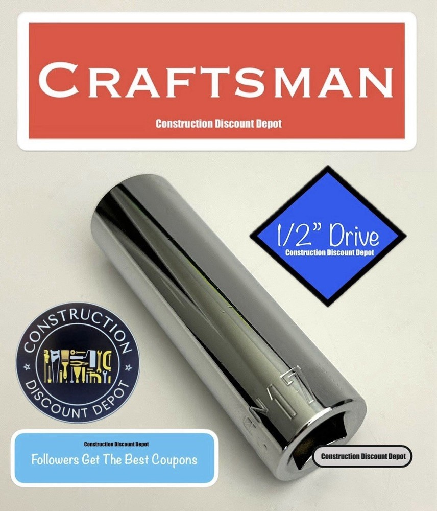 CRAFTSMAN Deep Socket Metric 1/2-Inch Drive 17mm 12-Point CMMT44445 17MM
