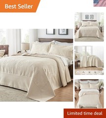 Oversized King Bedspread 132x 120, Extra Wide Alaska King Bedspread, 3 Piece …