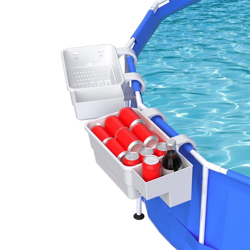 Pool Shelf Set Pool Basket with Hooks Above Ground Pool Accessories (2 Sets) US gallery