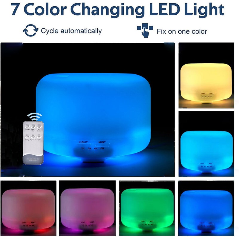 500ml Essential Oil Aroma Diffuser for Large Room LED Humidifier Air Purifier gallery