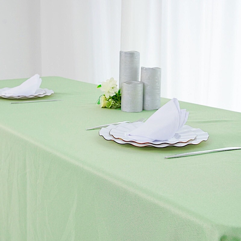 SAGE GREEN 60x126 RECTANGLE POLYESTER TABLECLOTH Wedding Catering Kitchen gallery