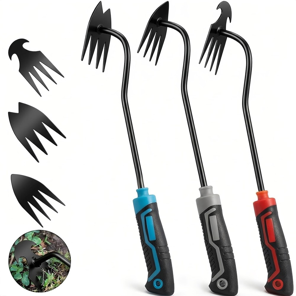 3-Piece Portable Weed Puller Tool Set for Gardening and Vegetable Care