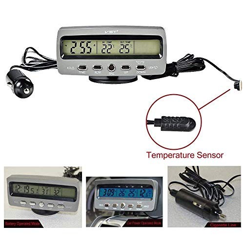 1pcs 12V Car Thermometer Digital LCD Display Multiple Function Rainproof Car gallery
