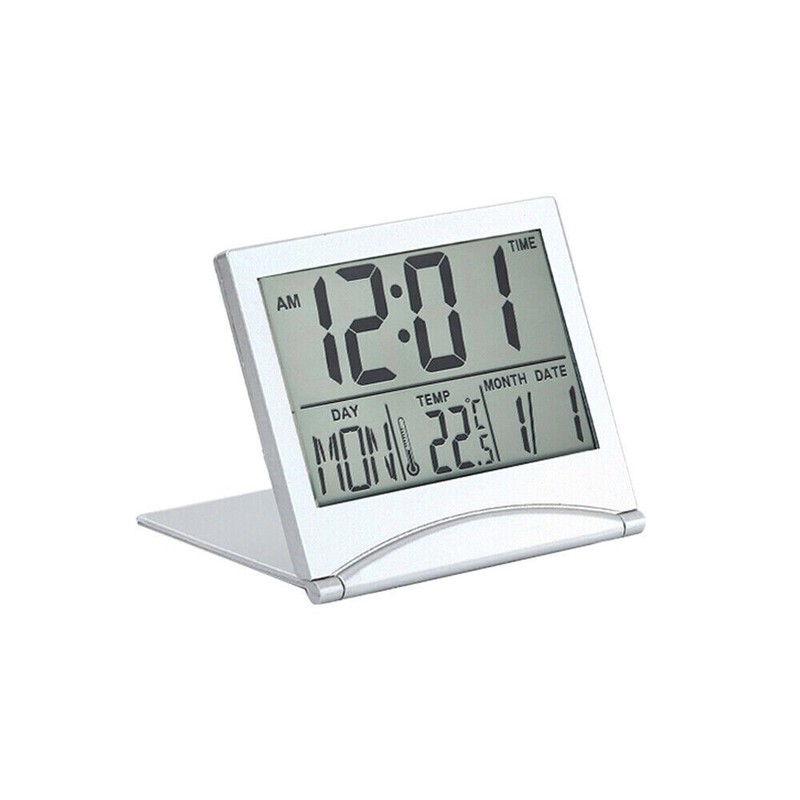 Digital Travel Alarm Clock Foldable Temperature LCD Clock Compact Desk Timer New gallery