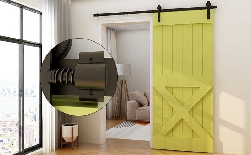 Side-mounted Limiter For Sliding Door Rail Resistance Plate Black Door Stopper gallery