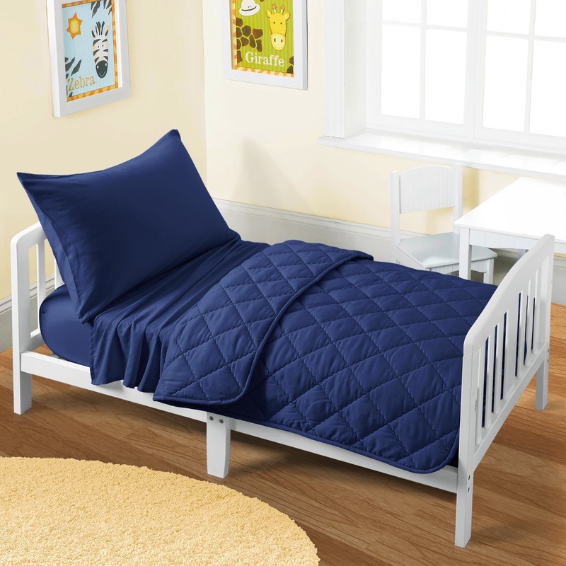 Premium Microfiber Toddler Bedding Set of 4, Soft Crib Sheet Set with Comforter gallery