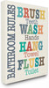 Colorful Bathroom Rules Canvas Art - 30" x 40" Gallery Wrapped Decor gallery