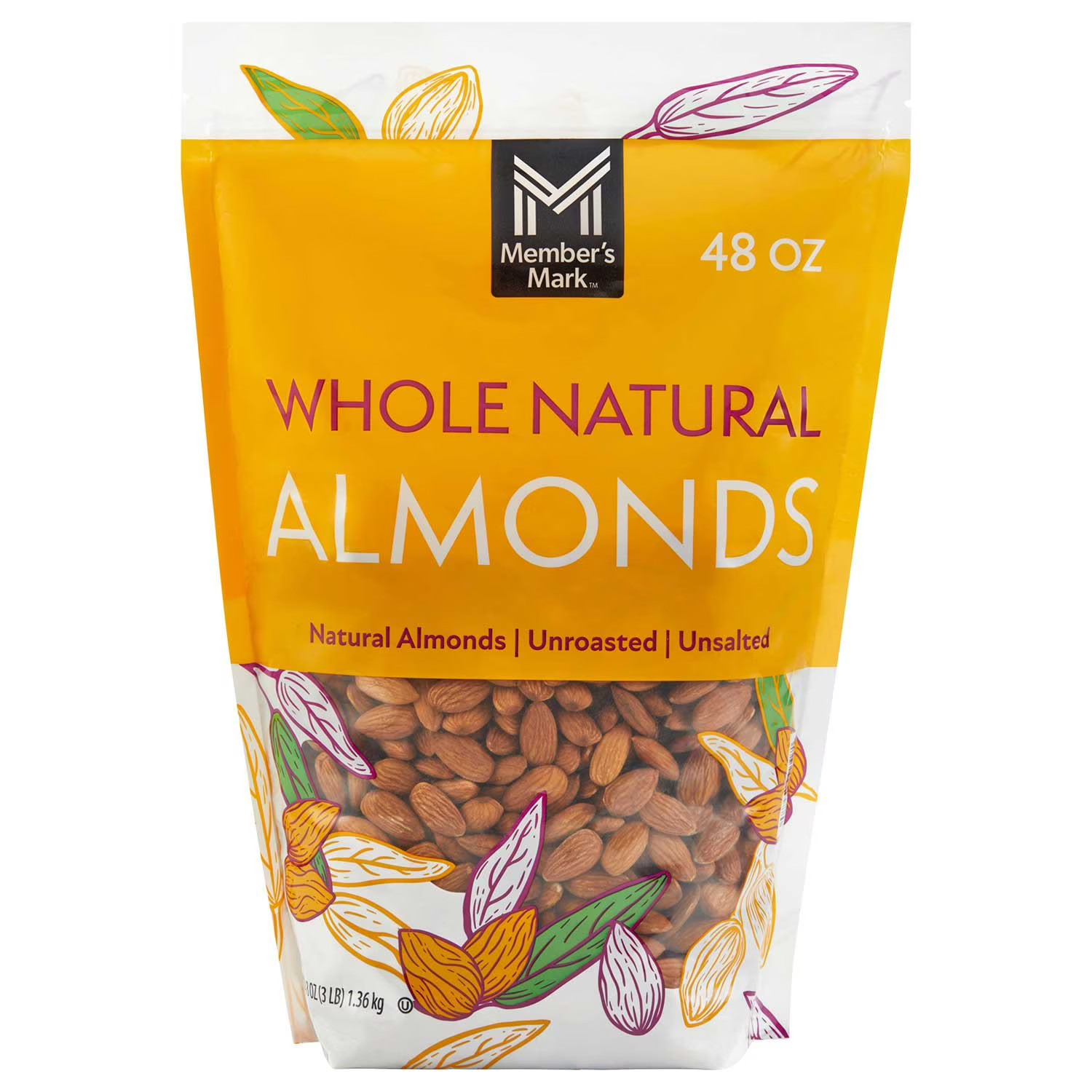 2 PACK-Member's Mark Whole Natural Almonds (3 lbs each)Total 6 lbs Free Shipping gallery