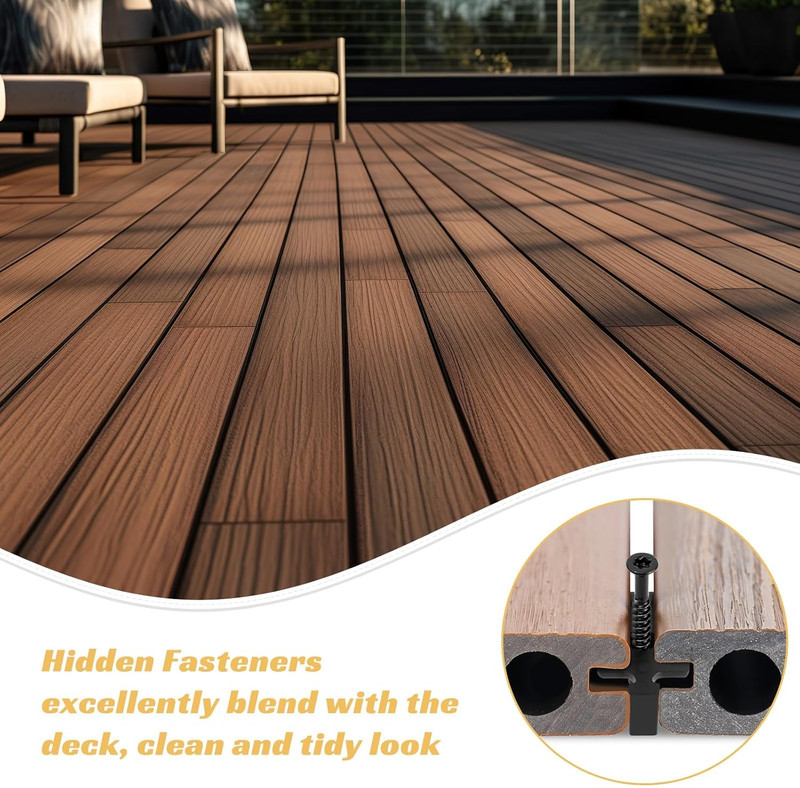 200 Pack Hidden Deck Fasteners for Composite Decking Board, Composite Decking Cl gallery