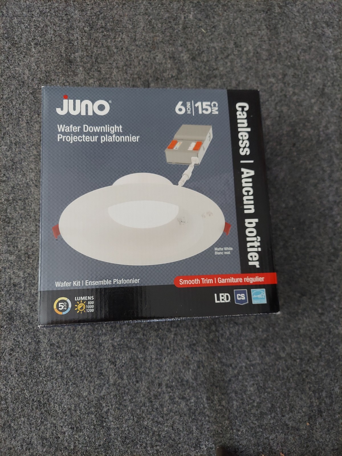 Juno Wafer Downlight 6" LED Canless Wafer Downlight 282KLC, White, New gallery