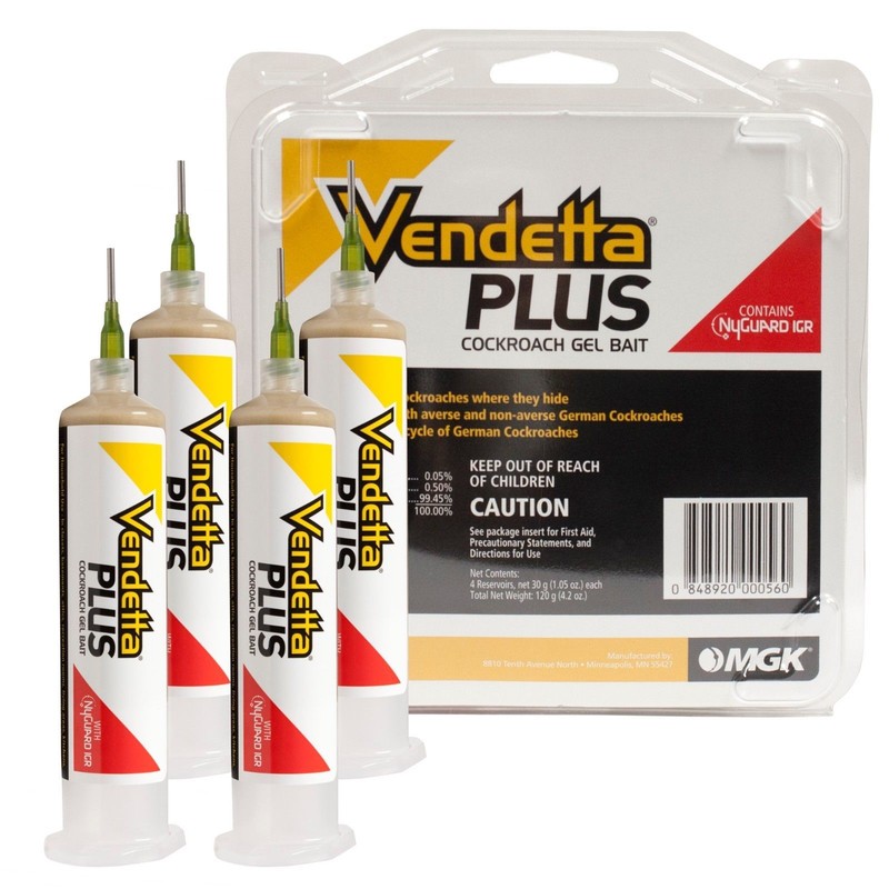 New Vendetta Plus Roach Killer / Cockroach Gel Bait 4 TUBES w/Plunger and Tips! gallery