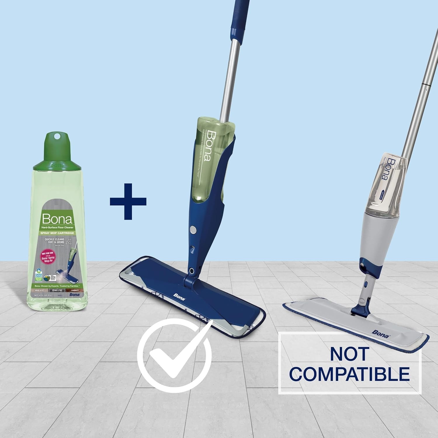 Bona Multi-Surface Hard Floor Cleaner Spray Mop 34 Fl Oz (Pack of 1), Green gallery