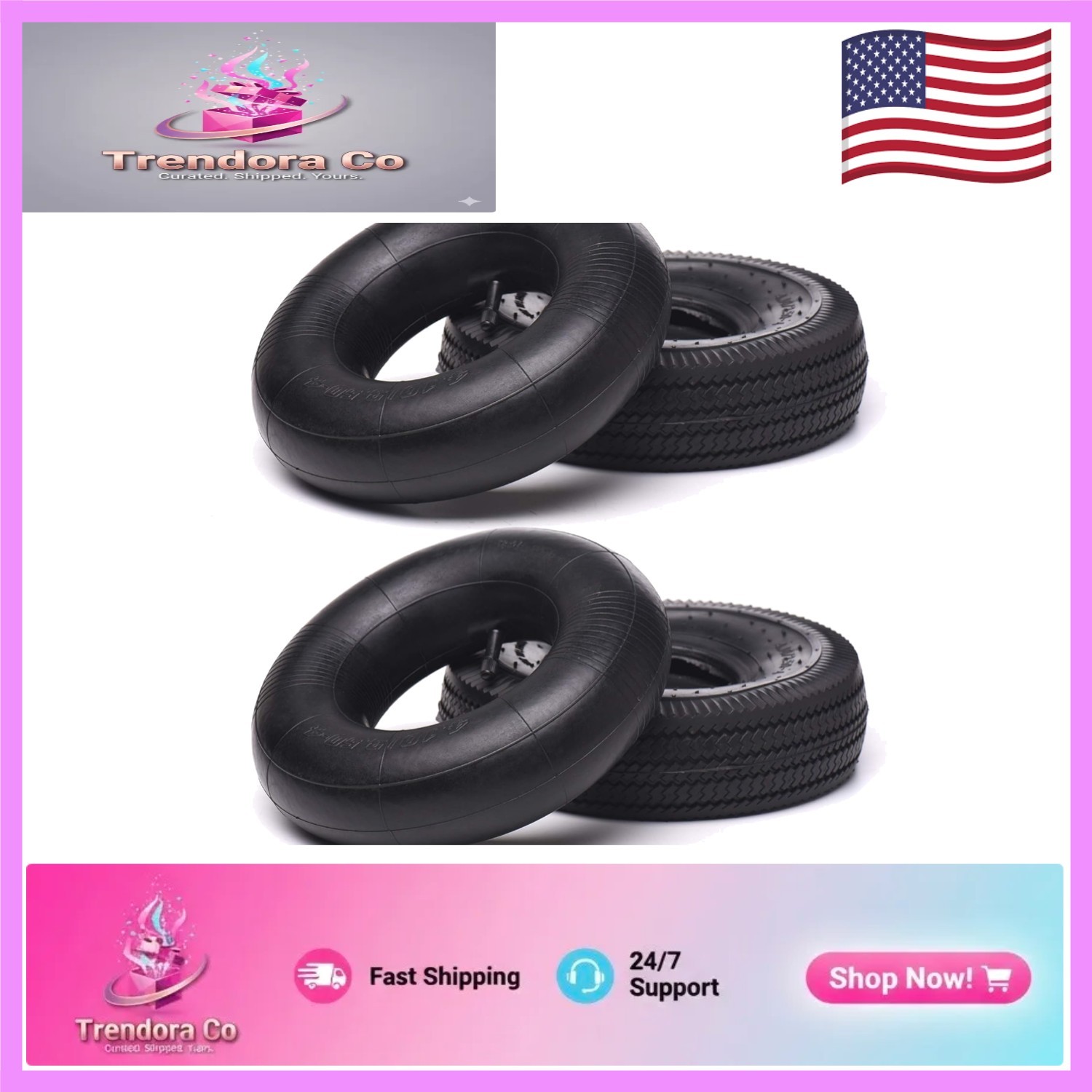 Versatile 10-Inch Utility Tire Combo - Heavy-Duty Replacement, Multi-Terrain Use gallery