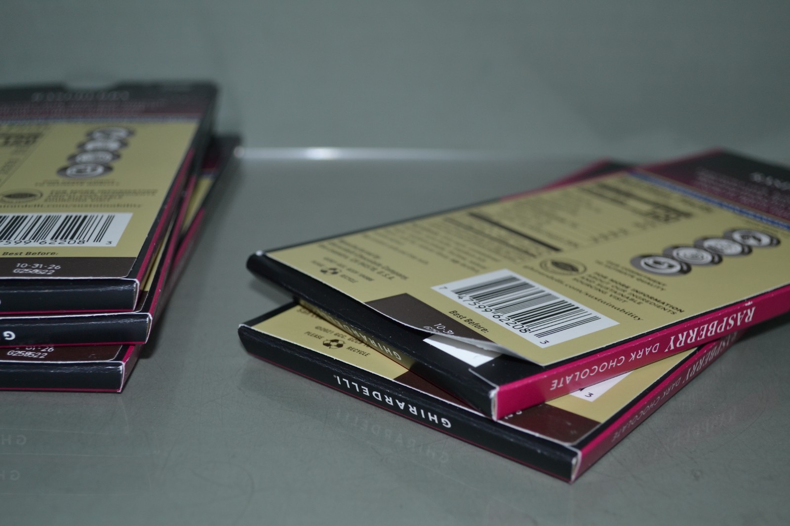 (5) Ghirardelli Intense Dark Chocolate With Raspberry Bits 3.5 oz Each Bar 10/26 gallery