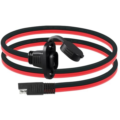 2 Pack 10AWG SAE Power Socket Sidewall Port to SAE Connecters Extension Cable gallery