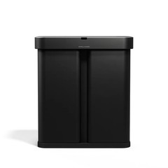 Simple Human – Rectangular Sensor/ Voice – 58L Trash/ Recycler | Matte Black
