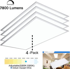 4Pack 2×4 LED Flat Panel Light Fixture 75W Drop Ceiling Light for Shop Warehouse