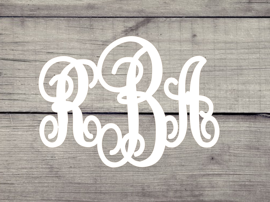 Script Monogram- Great gift idea for Yeti, Cellphones, Auto, Laptop gallery