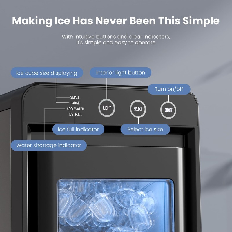 Electatic Portable Ice Makers Countertop,26Lbs/24H,8Pcs in 6Mins,Self-Cleaning gallery