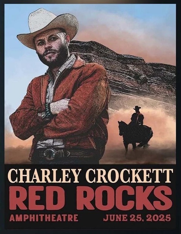Charley Crockett Red Rocks Amphitheatre 2025 Event Poster On June 25 2 gallery