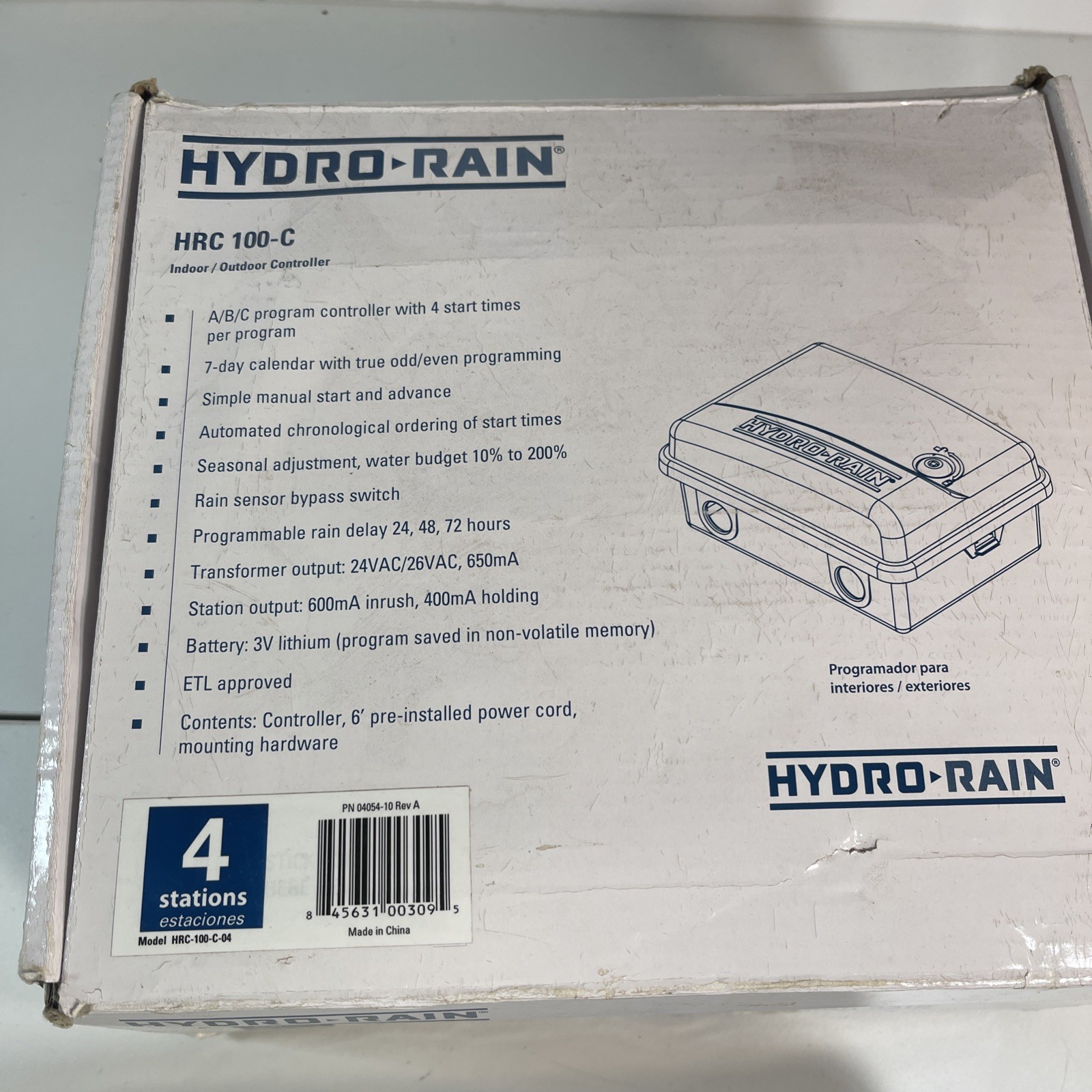 Hydro-Rain Indoor/Outdoor Irrigation Controller & Timer /4 Stations/HRC 100 C gallery