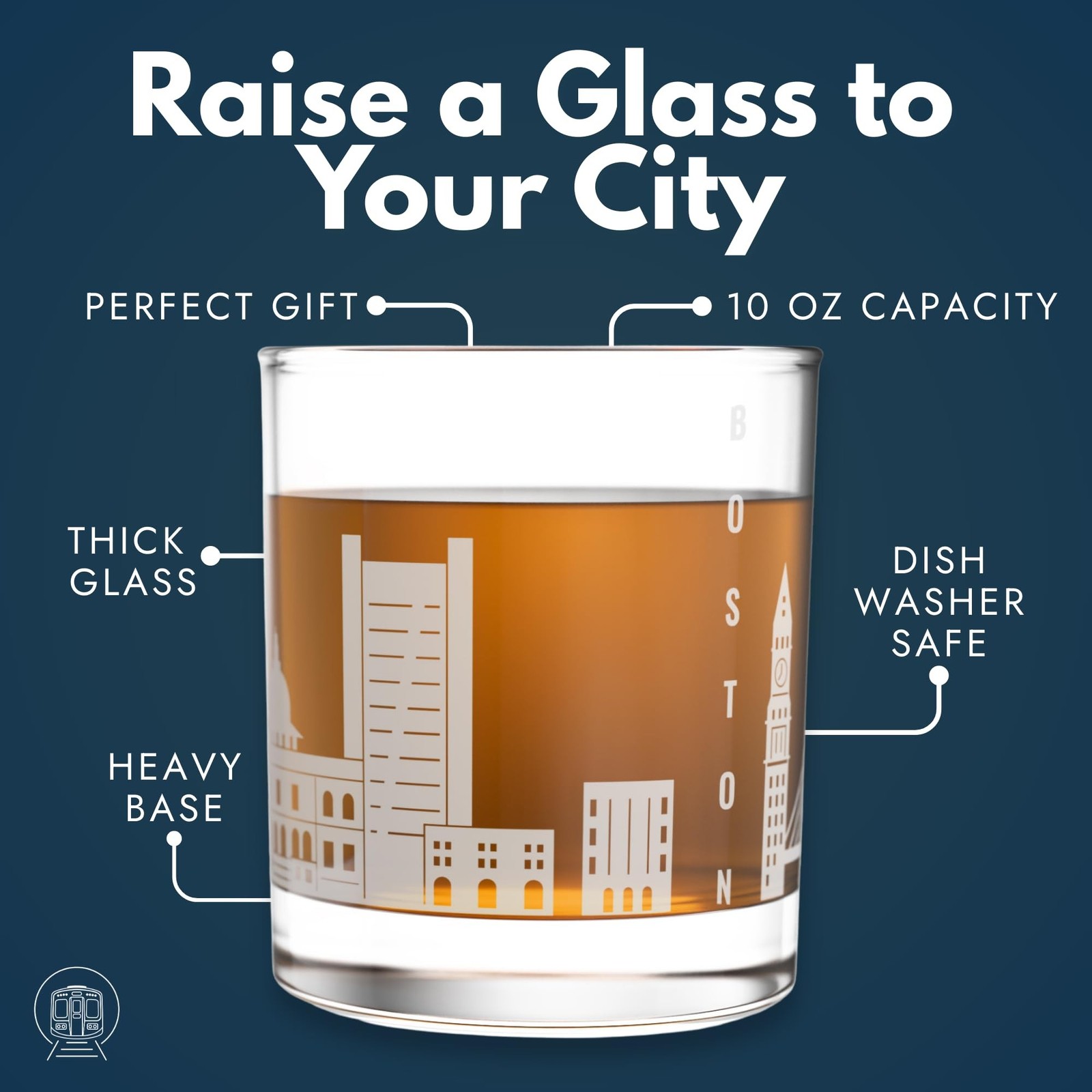Greenline Goods – Boston, MA Skyline Whiskey Glasses (Set of 2), 10 oz  gallery
