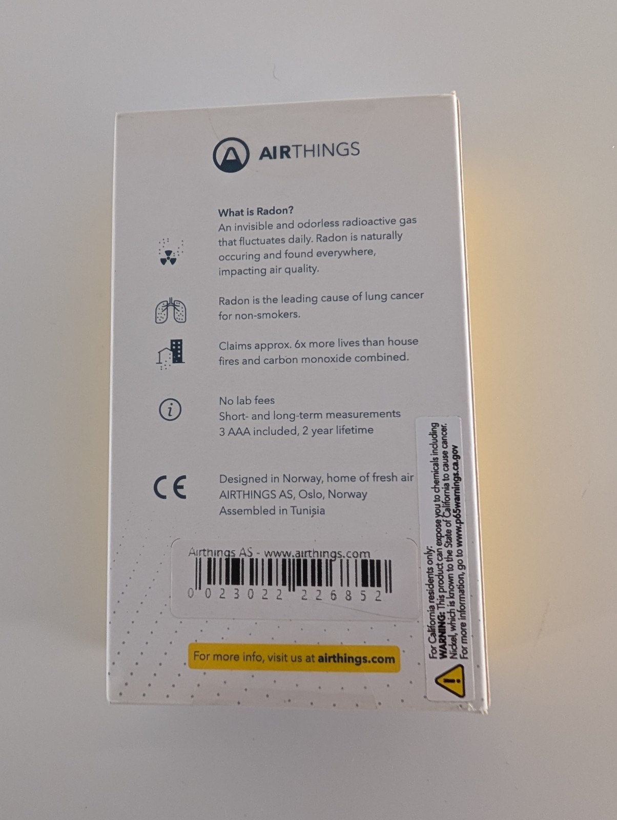 Airthings 223 Corentium Home Radon Detector Sealed gallery