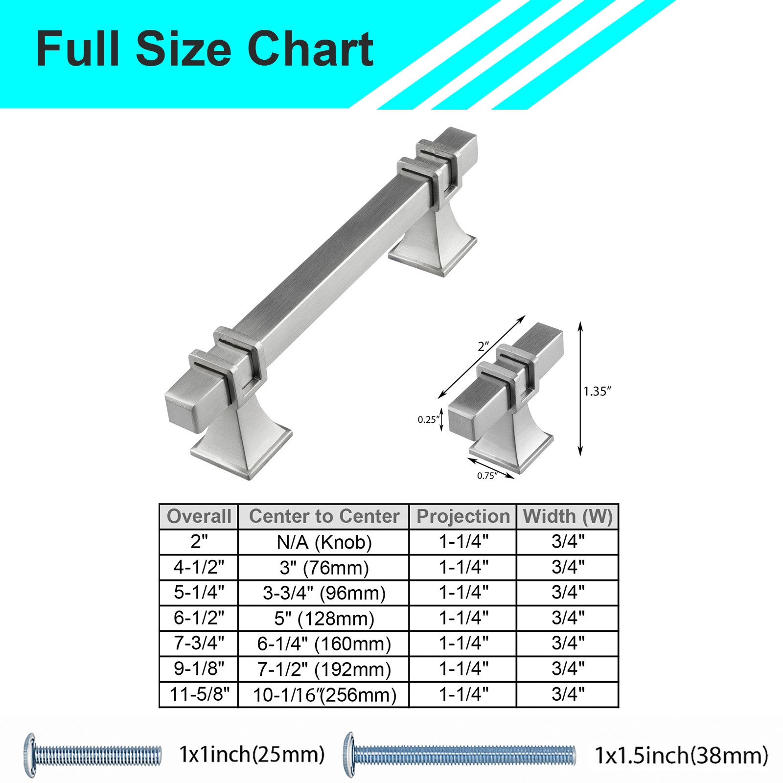 Brushed Nickel Traditional Cabinet Handles Pull Kitchen Hardware Stainless Steel gallery