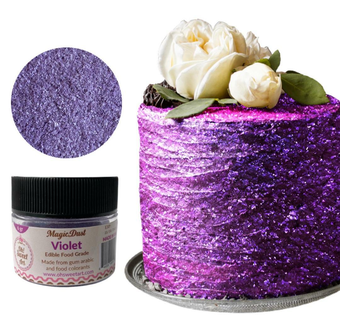 Edible Glitter dust VIOLET ( 6 grams ) Magic dust , Kosher, Gluten free gallery