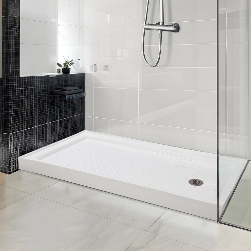 60"x32" Shower Base Pan Single Threshold Shower Drain With Stainless Steel Cover gallery
