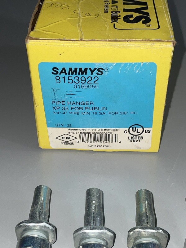 Sammys XP 35 3/8 Inch Vertical Threaded Rod Steel Electro-Zinc Finish - LOT OF 4 gallery