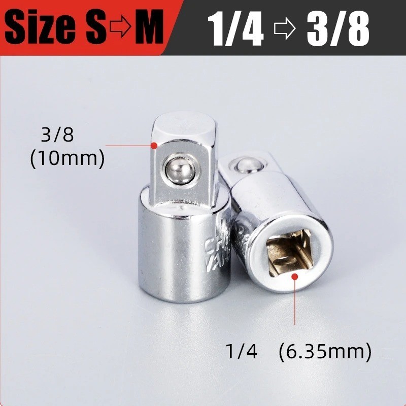 1/4 to 3/8 Socket Adapter Ratchet Drive Converter gallery