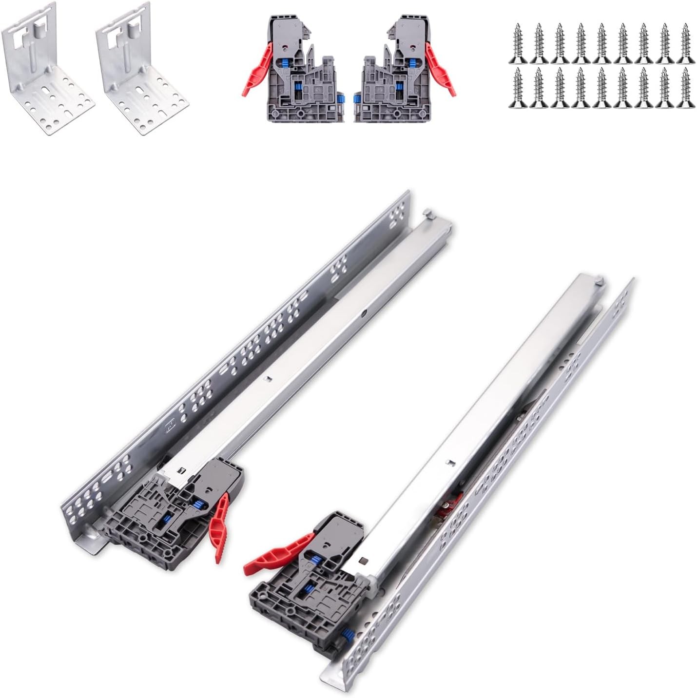 6 Pairs 21 Inch Undermount Soft Close Drawer Slides Full Extension Ball Bearing gallery