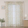 Crushed Sheer Curtains 84 Inches Long 2 Panels Set, Sheer Floral Curtians with P gallery